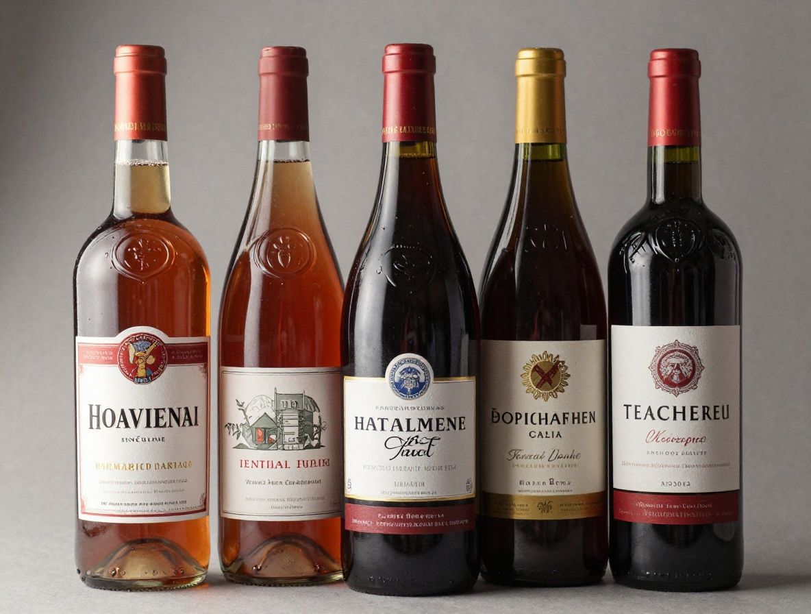 Погреб с коллекционными бутылками вина Petrus и Romanee-Conti в деревянных стеллажах со слабым сумеречным освещением